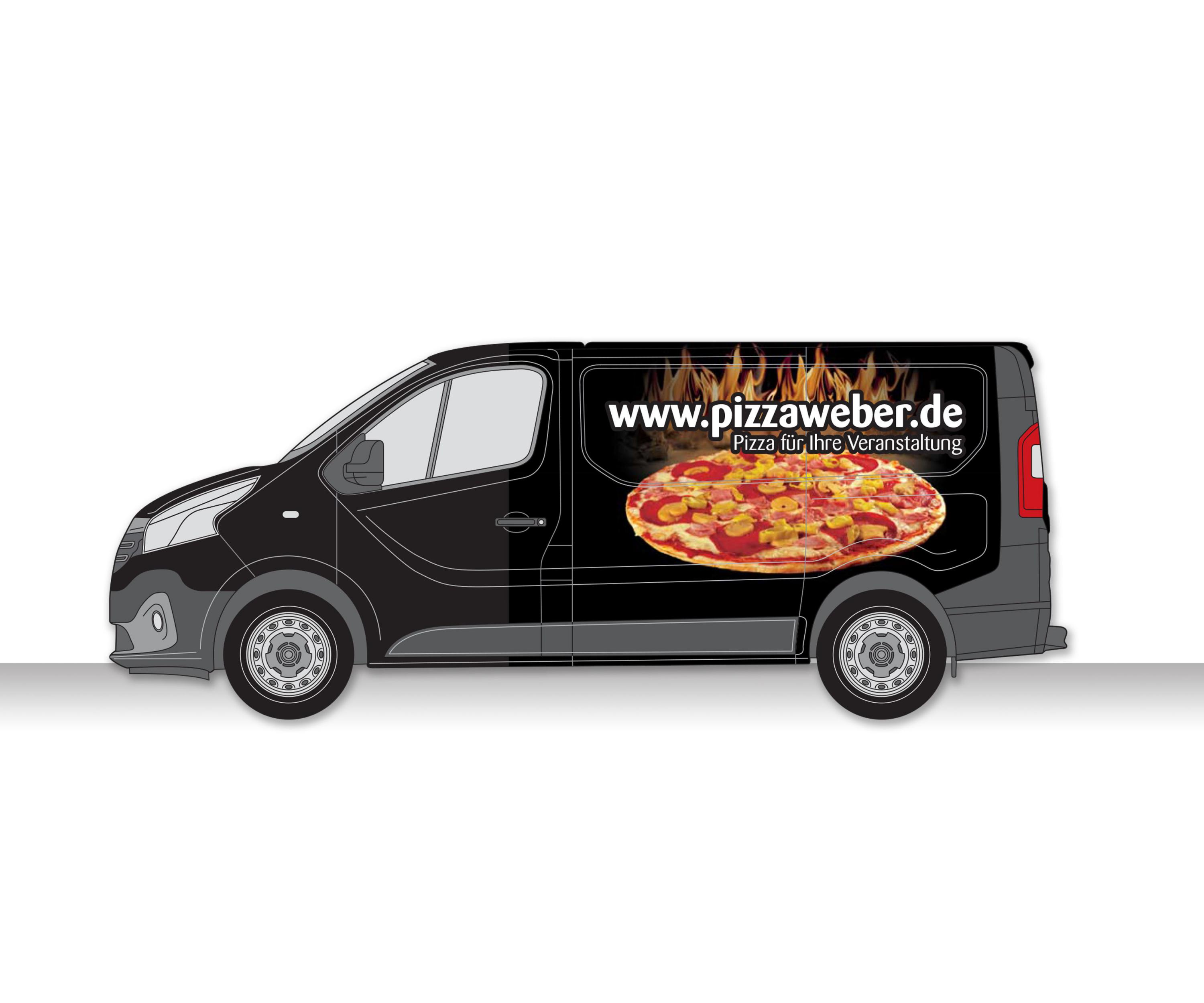 Fahrzeuggestaltung für die Pizzabäckerei Michael Weber