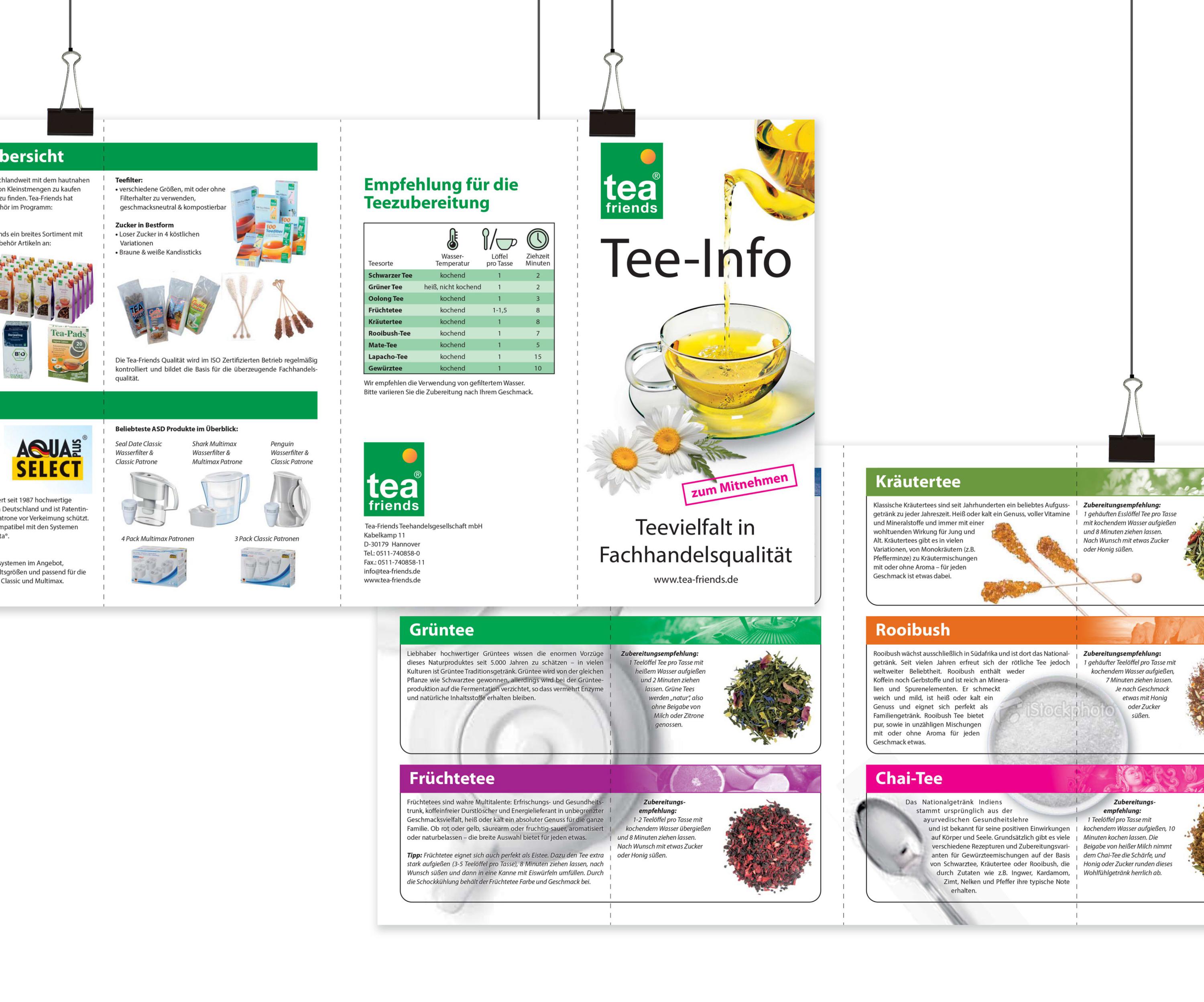 Flyer für die Tea-friends Teehandelsgesellschaft GmbH