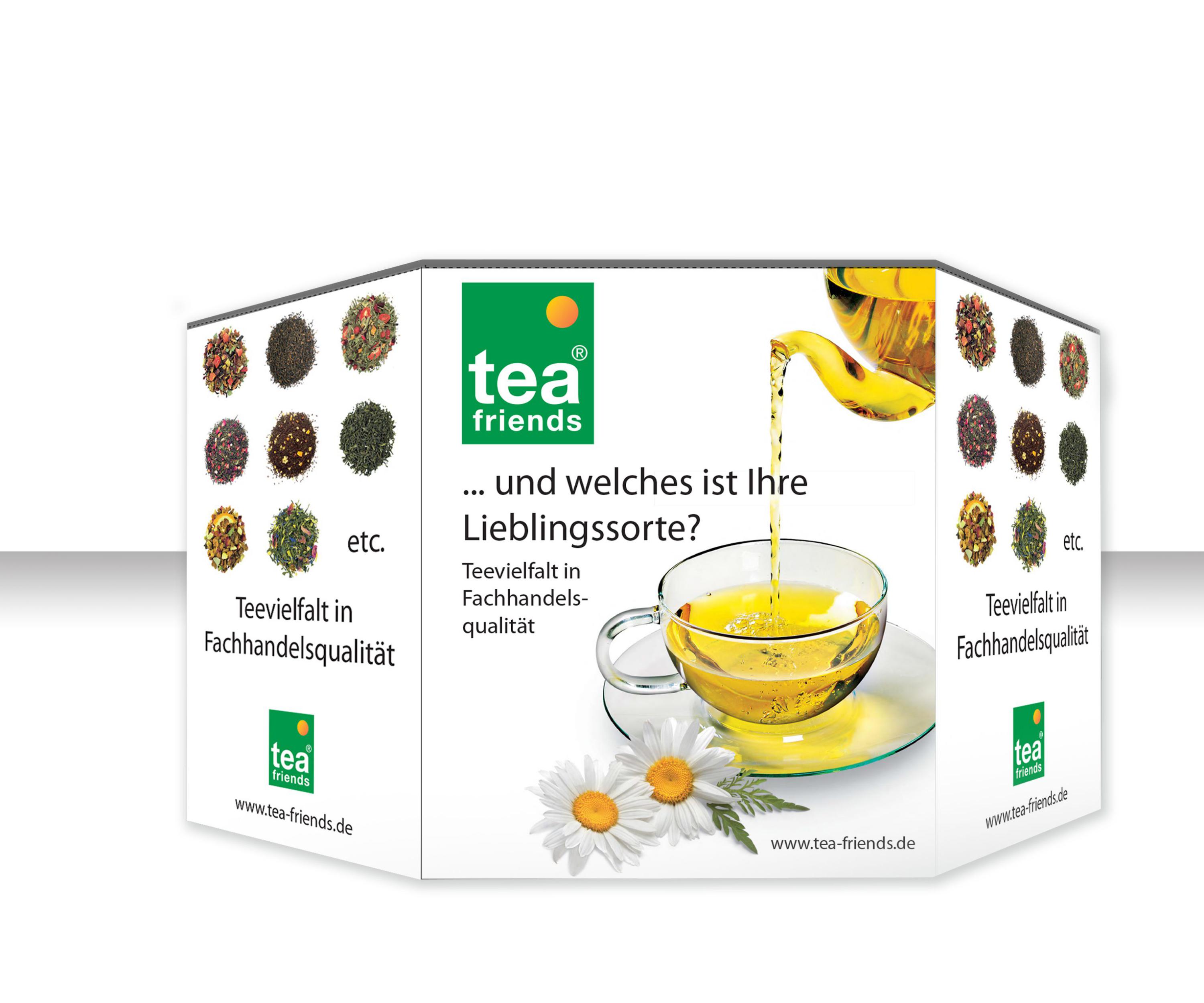 Promo-Theke und Banner für die Tea-friends Teehandelsgesellschaft GmbH