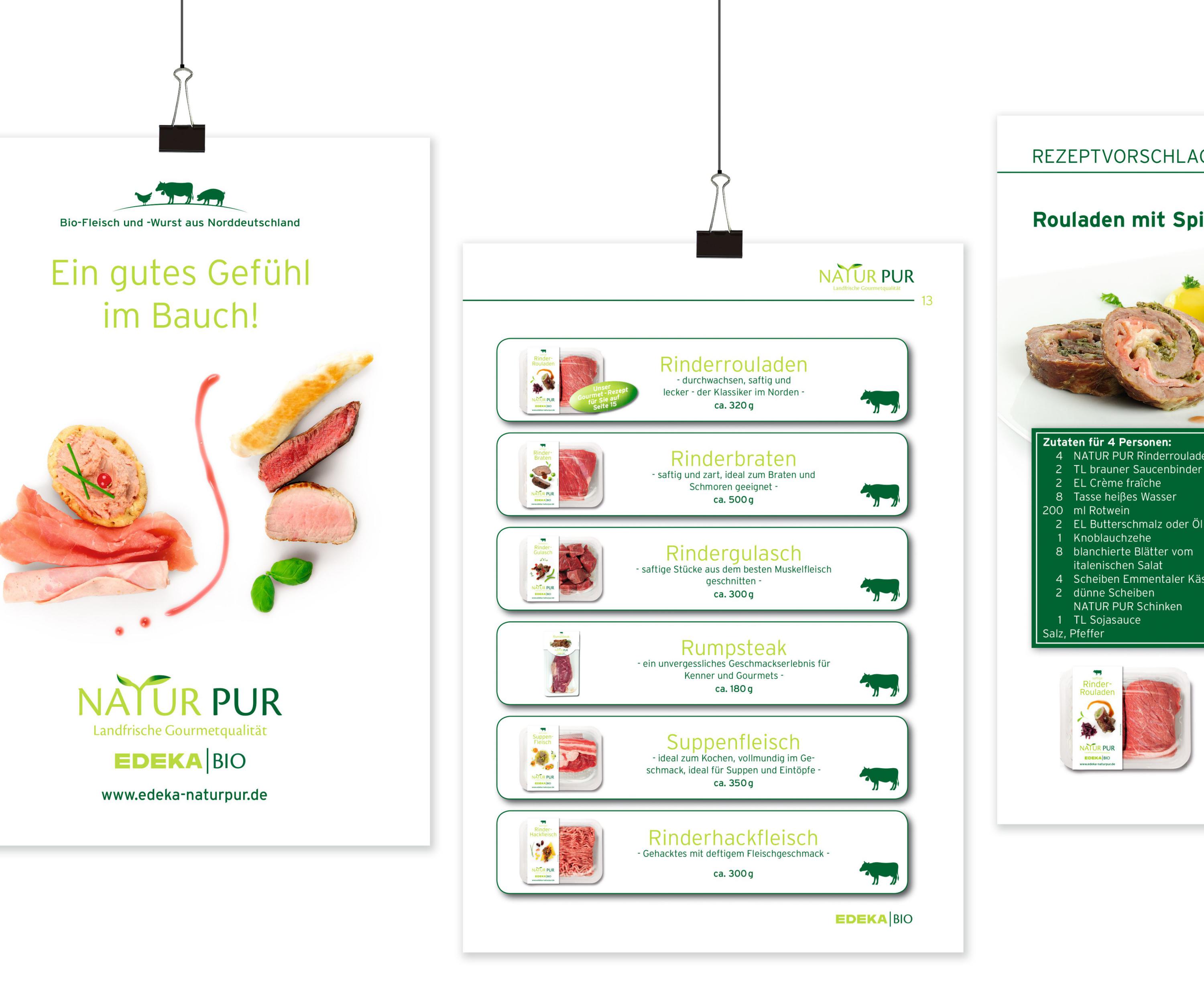 print Beispiel: Sortimentskatalog der Regionalmarke Natur Pur für das Fleischwerk Edeka Nord